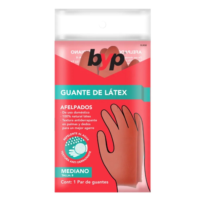 GUANTE LATEX 100% USO DOMESTICO MEDIANO