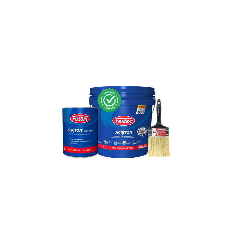 KIT ACRITON 4 AÑOS 4L + BROCHA DE IXTLE + RESANADOR 1L