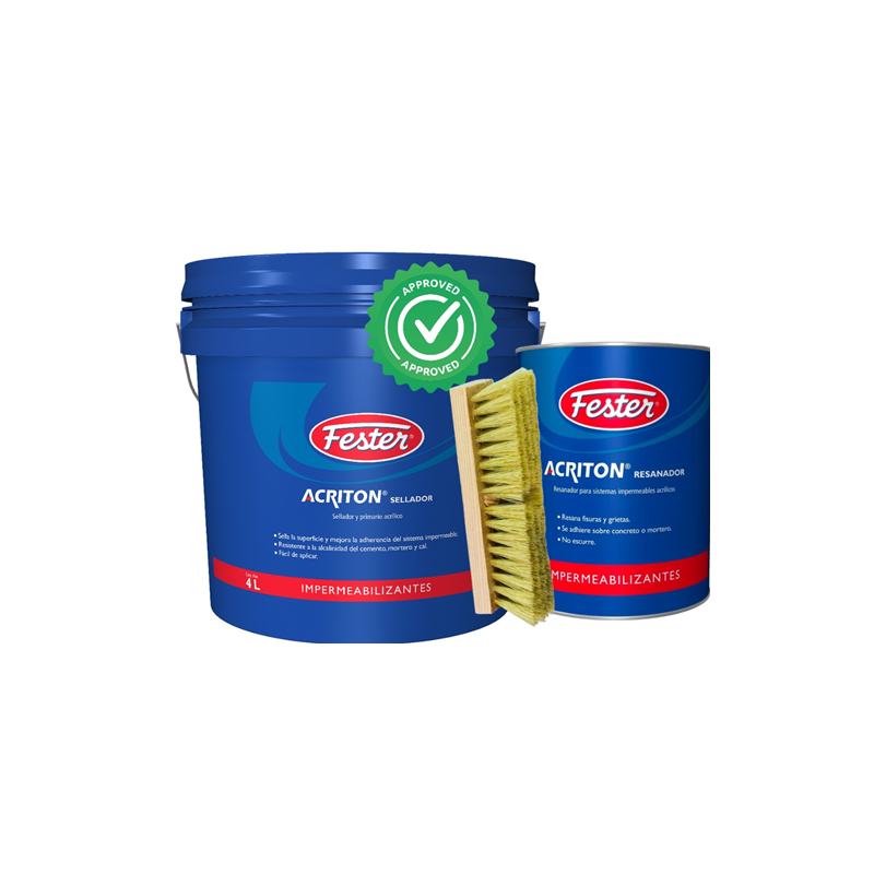 KIT COMPLEMENTOS BÁSICOS ACRITON SELLADOR + RESANADOR + CEPILLO