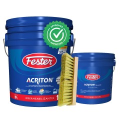 KIT PARA IMPERMEABILIZAR ACRITON 12 AÑOS + CEPILLO IXTLE